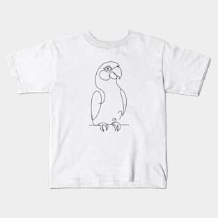 Parrot Line Art Kids T-Shirt